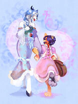 Characters by Radele (on Artfight) and LicoriceOmO on VK